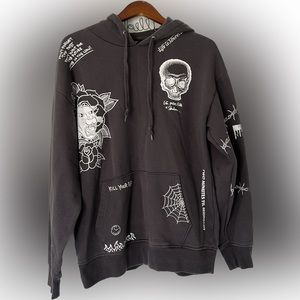 Ninth Hall Gray Hoodie w/ White Expressions